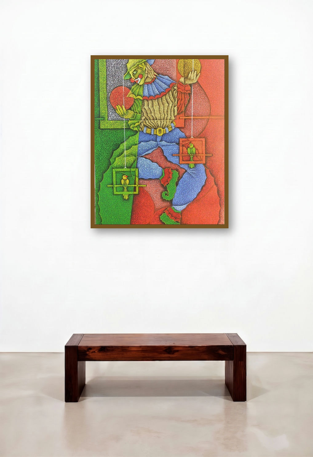 Joker (Jesters Delight) by artist Satyajeet Shinde displayed in a Urban Loft Bedroom