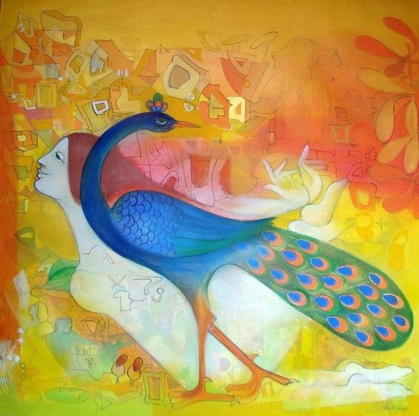 Joureny With Peacock Painting by Madan Lal | ArtZolo.com