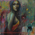 Figurative acrylic painting titled 'Journey Of Life', 30x30 inches, by artist Harisadhan Dey on Canvas