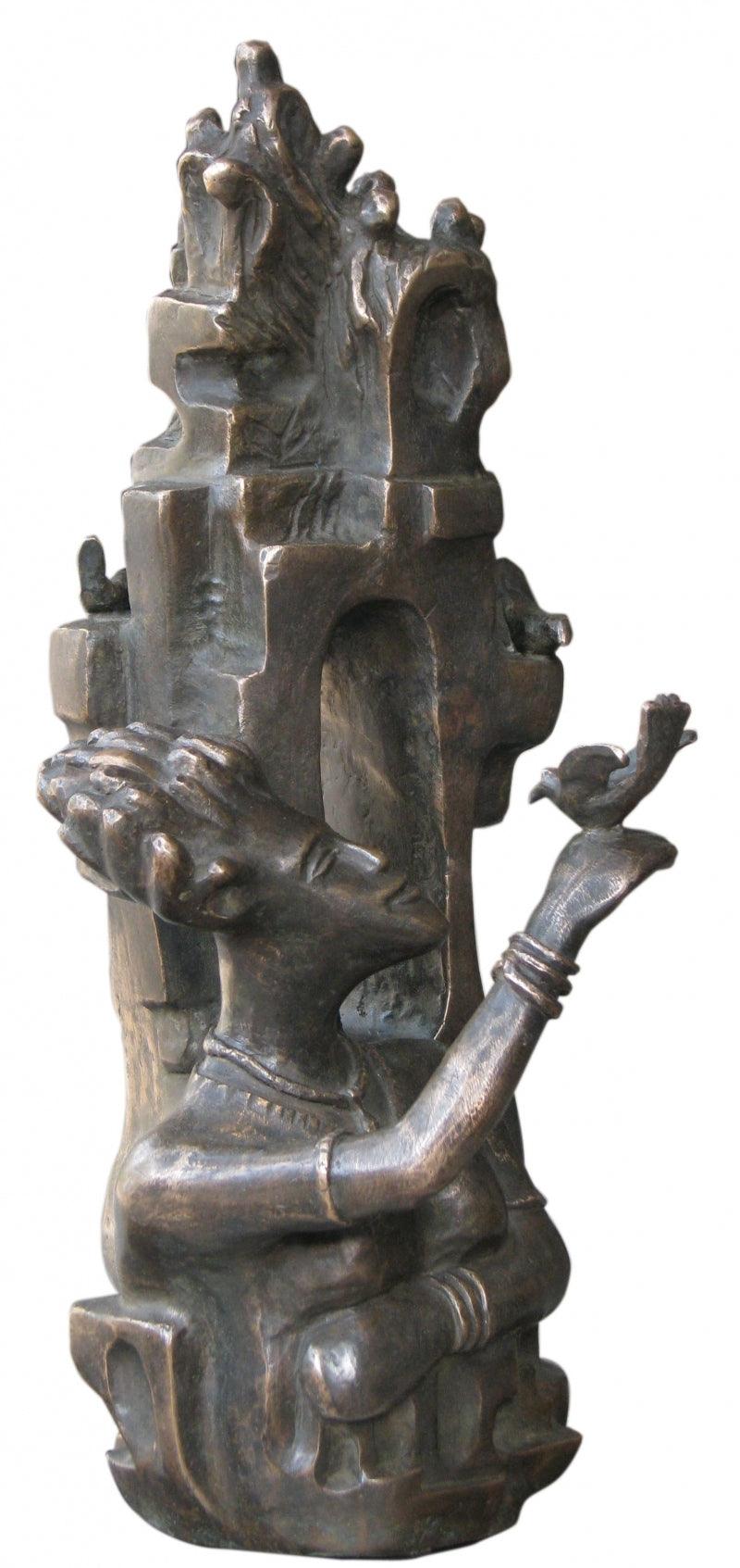 Figurative sculpture titled 'Joy Of Life 3', 17x10x7 inches, by artist Asurvedh Ved on Bronze