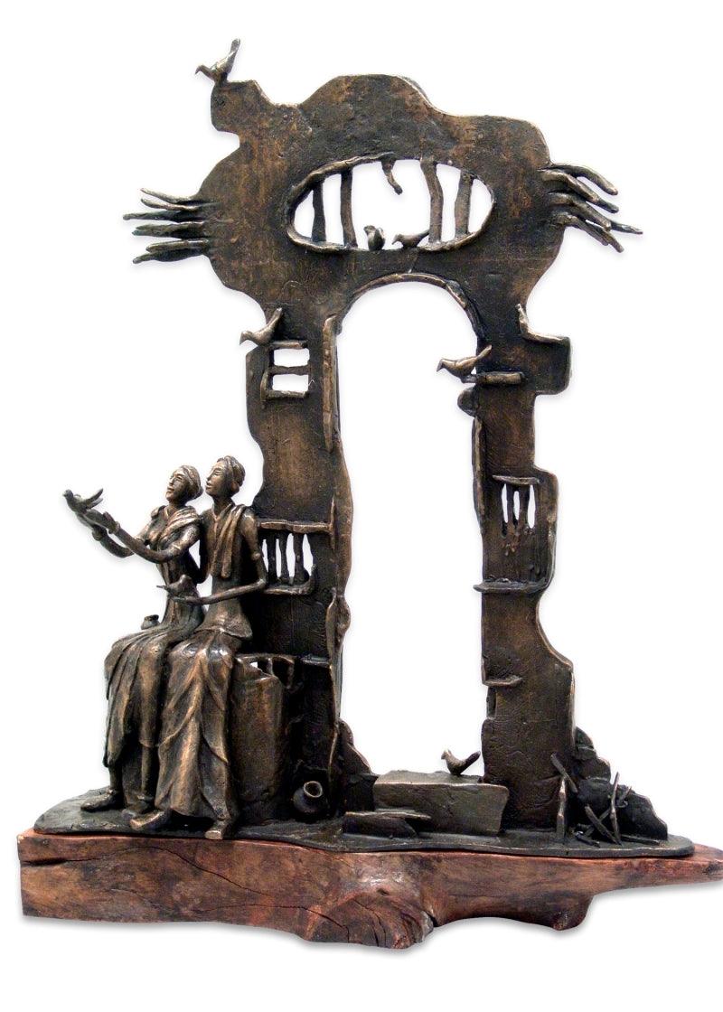 Figurative sculpture titled 'Joy Of Life', 28x22x7 inches, by artist Asurvedh Ved on Bronze