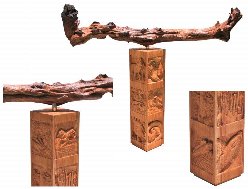 Figurative sculpture titled 'Jungle 1', 50x56x10 inches, by artist Nirmal Mallick on Wood