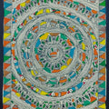 Figurative madhubani traditional art titled 'Jungle 2', 30x11 inches, by artist Mithilesh Jha on Paper