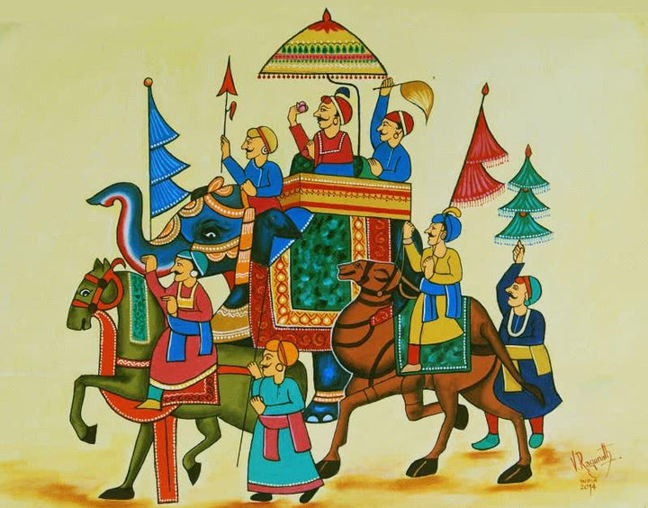 King Of The Procession Painting by Ragunath | ArtZolo.com