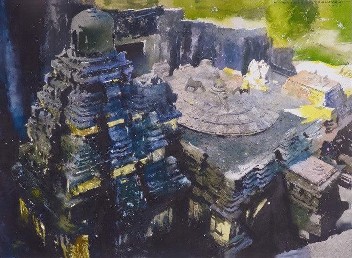 Kailash Temple Painting by Vishal Chavan | ArtZolo.com