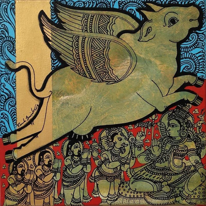 Kamadhenu 4 Painting by Ramesh Gorjala | ArtZolo.com