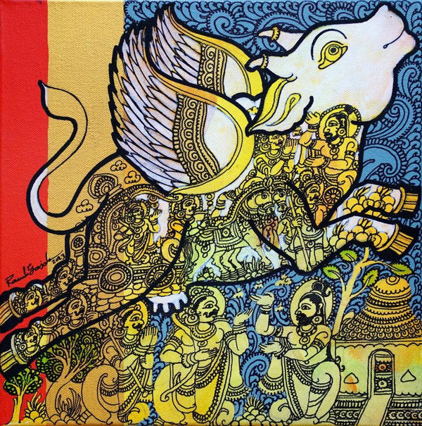 Kamadhenu Painting by Ramesh Gorjala | ArtZolo.com