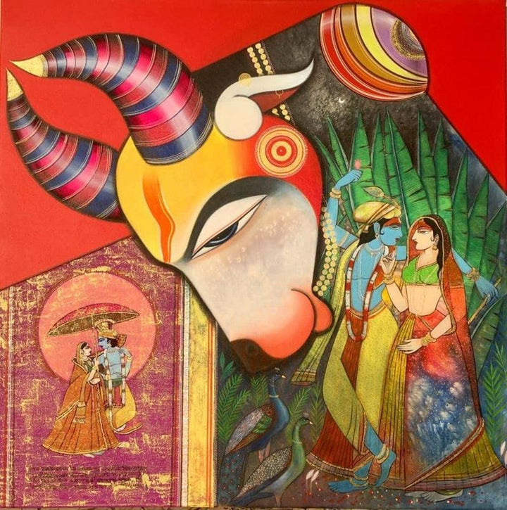 Kamdhenu 1 Painting by Ashok Rathod | ArtZolo.com