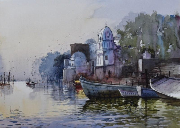 Kanpur Ghat Painting by Bijay Biswaal | ArtZolo.com