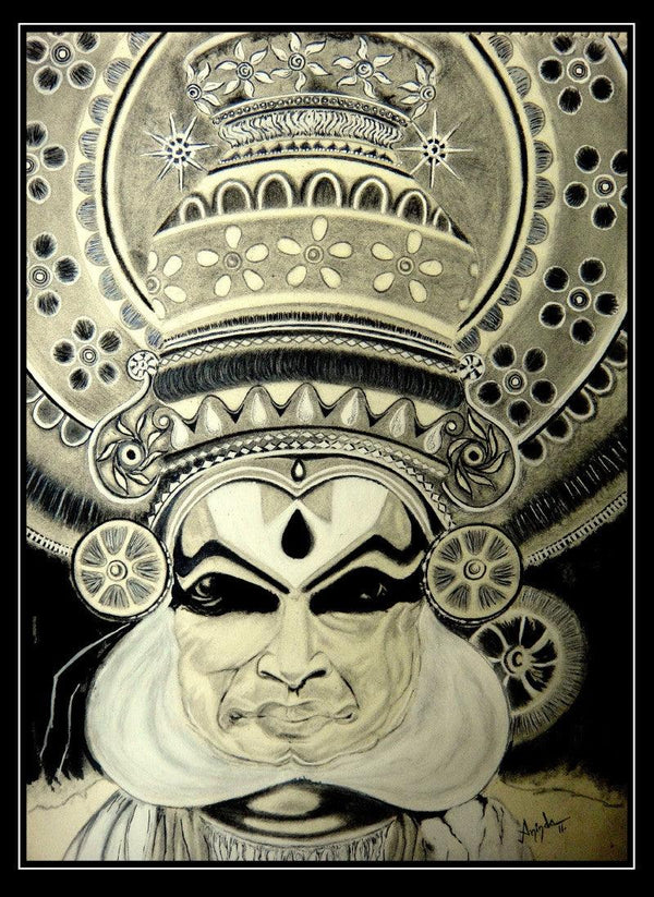 Kathakali Drawing by Aninda Dey | ArtZolo.com