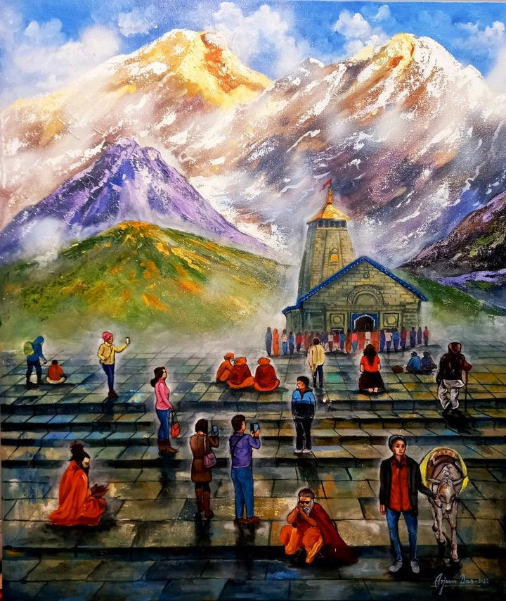 Kedarnath Yatra Painting by Arjun Das | ArtZolo.com