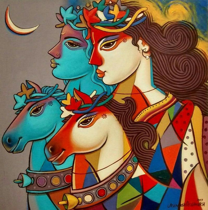 King And Queen 12 Painting by Avinash Deshmukh | ArtZolo.com
