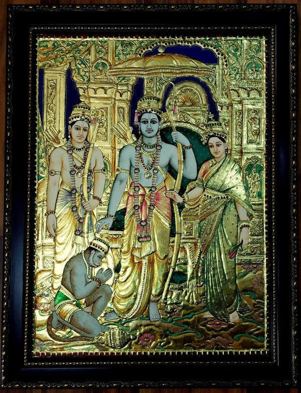 Kodandarama Tanjore Painting Traditional Art by Vani Vijay | ArtZolo.com