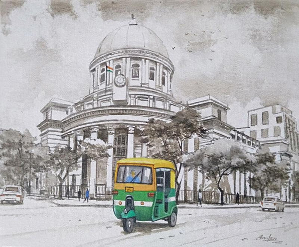 Kolkata Street 2 Painting by Amlan Dutta | ArtZolo.com