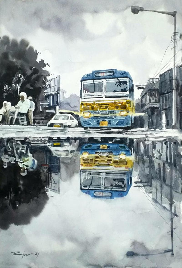 Kolkata Street 2 Painting by Raju Sarkar | ArtZolo.com