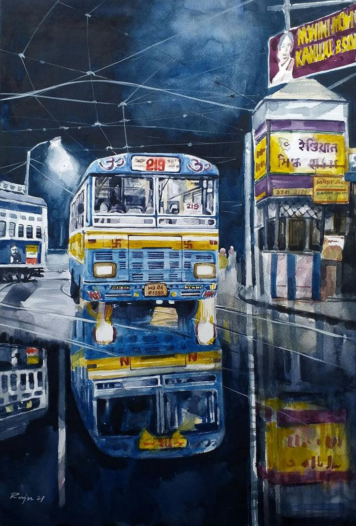 Kolkata Street 3 Painting by Raju Sarkar | ArtZolo.com