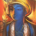Religious acrylic painting titled 'Krishna 1', 23x18 inches, by artist Balaji Ubale on Canvas