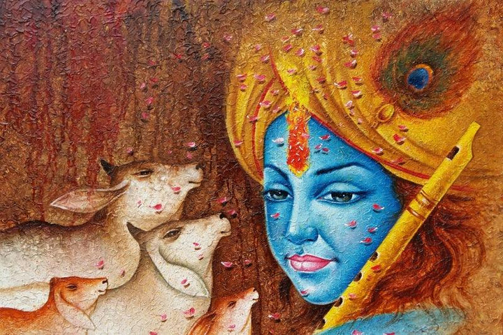 Krishna Painting by Pradeep Kumar | ArtZolo.com