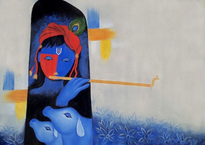 Krishna Painting by Chetan Katigar | ArtZolo.com