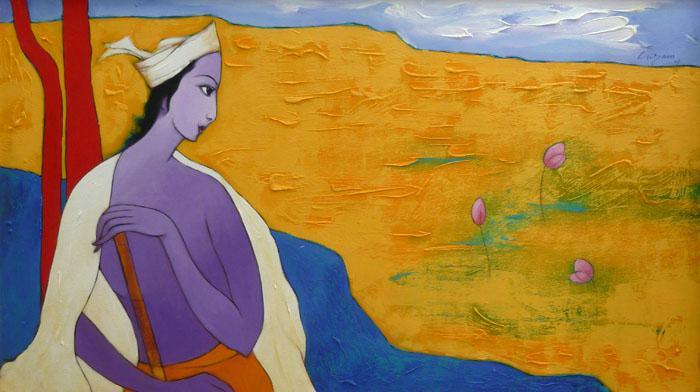 Krishna Painting by Giram Eknath | ArtZolo.com