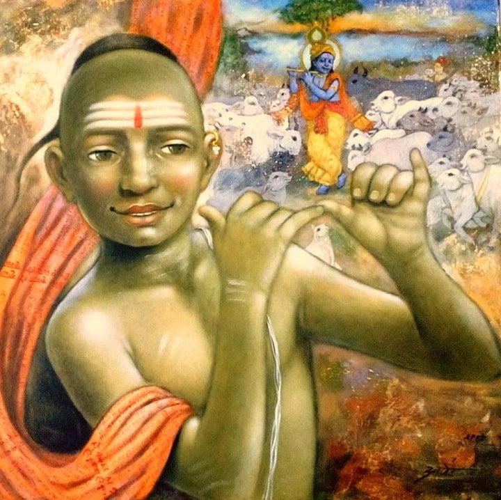 Krishna Painting by Apet Pramod | ArtZolo.com