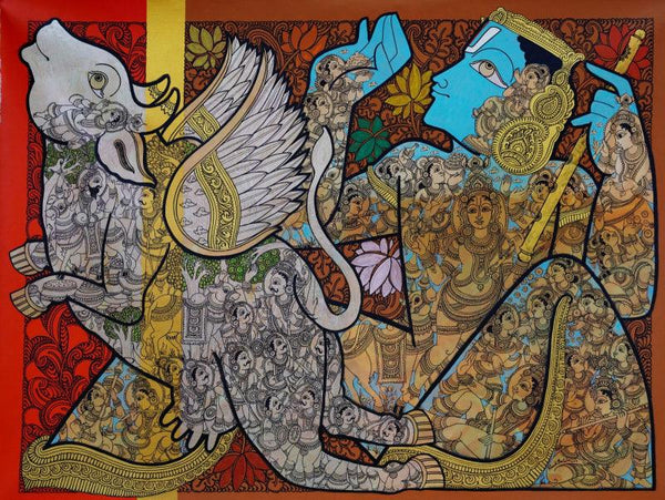 Krishna Painting by Ramesh Gorjala | ArtZolo.com