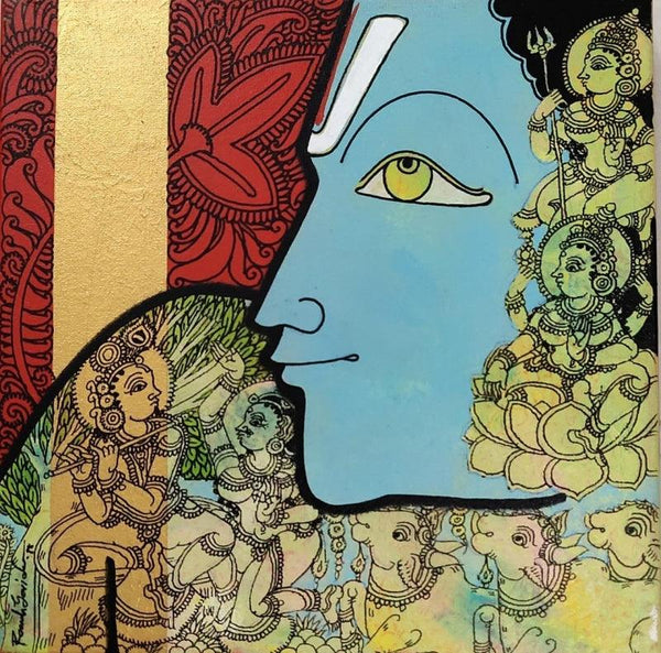 Krishna Painting by Ramesh Gorjala | ArtZolo.com