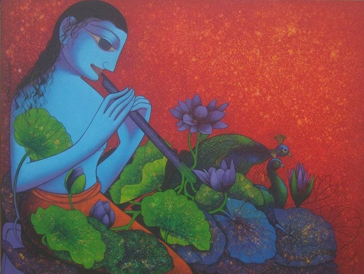 Krishna Painting by Prakash Deshmukh | ArtZolo.com
