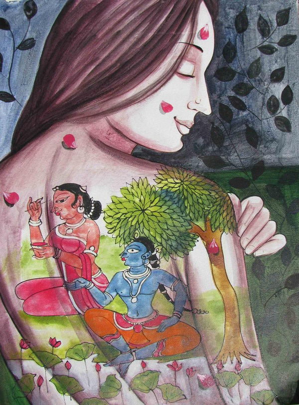 Krishna Leela I Painting by Pradeep Swain | ArtZolo.com