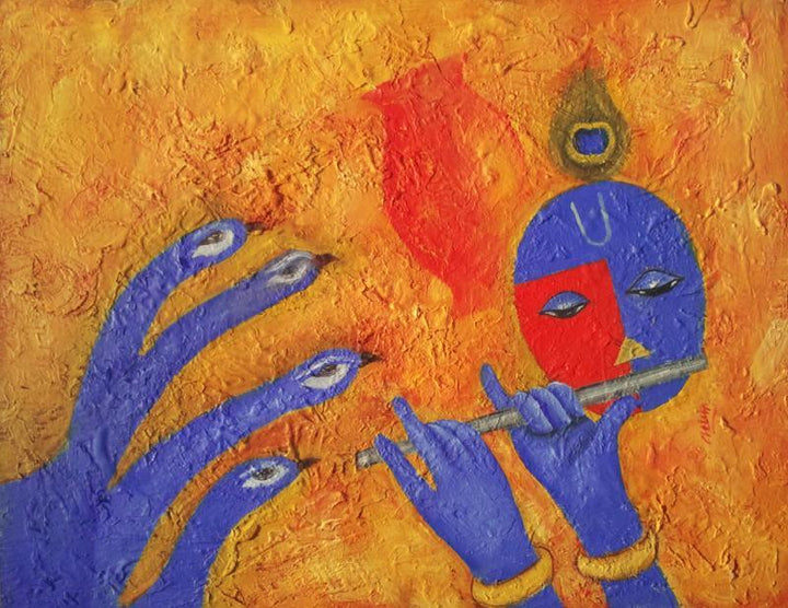Krishna Love 2 Painting by Chetan Katigar | ArtZolo.com