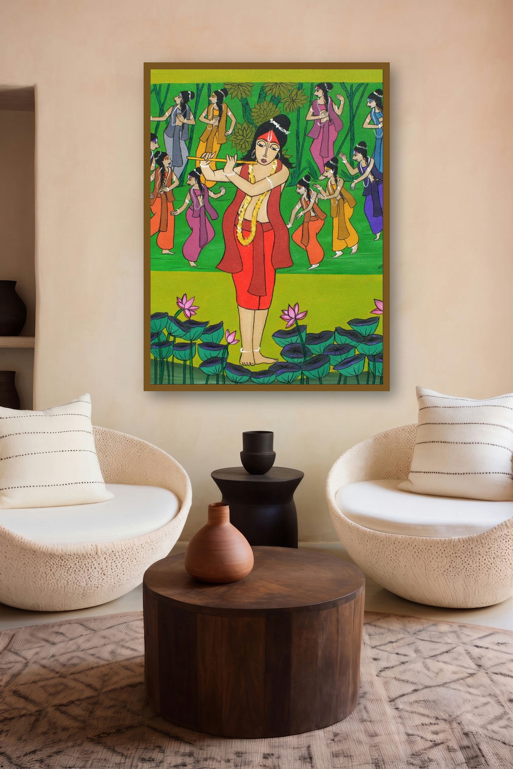 Krishna Raas Leela (Krishna's Divine Dance) by artist Chetan Katigar displayed in a Designer gallery