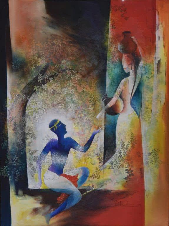 Krishna Resonance Painting by Durshit Bhaskar | ArtZolo.com