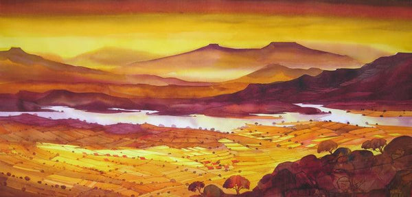 Krishna Valley Panchgani 1 Painting by Sunil Kale | ArtZolo.com