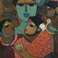 Religious acrylic painting titled 'Krishna With Gopika', 18x12 inches, by artist Priyanka Chivte on Canvas