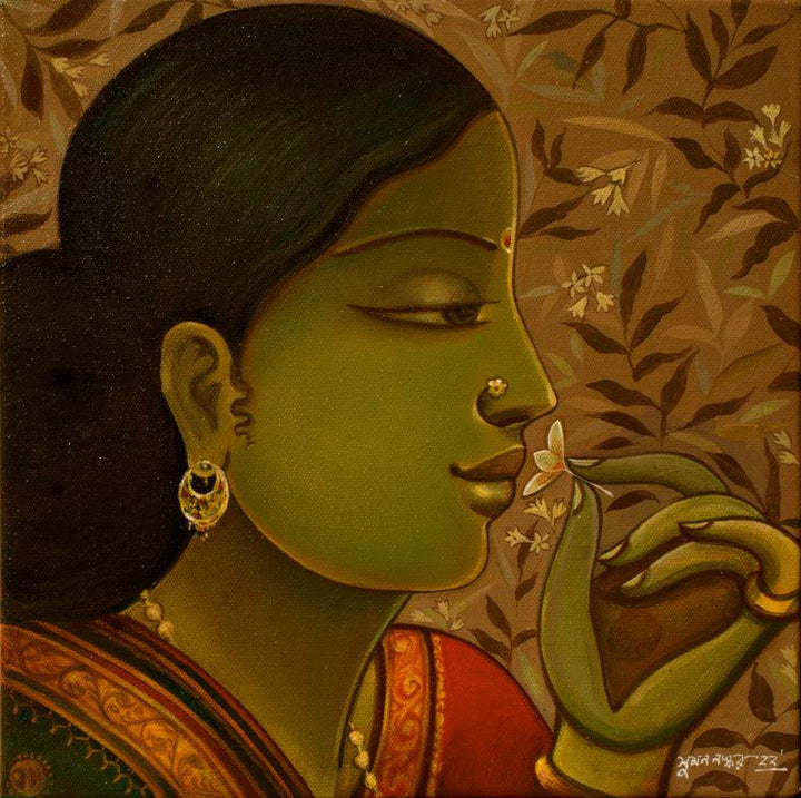 Krishnakali Painting by Sumon Naskar | ArtZolo.com