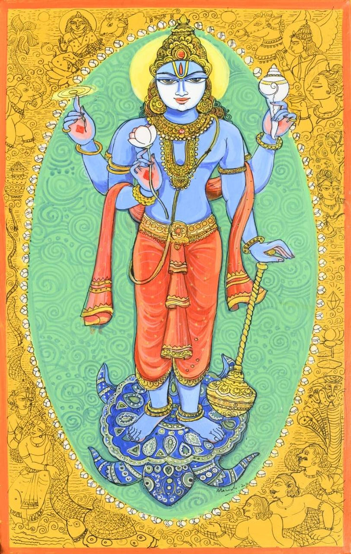 Kurma Avatar Painting by Manisha Srivastava | ArtZolo.com