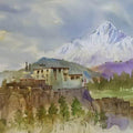 Landscape watercolor painting titled 'Ladakh', 22x28 inches, by artist Kishor Nadavdekar on Paper
