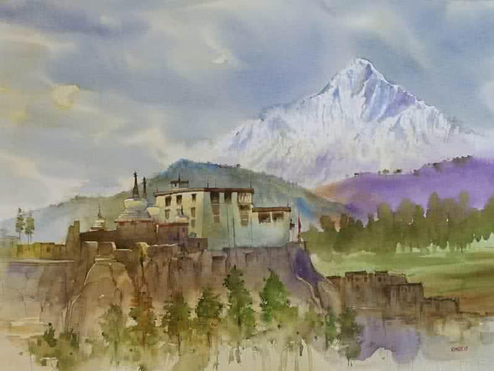Ladakh Painting by Kishor Nadavdekar | ArtZolo.com