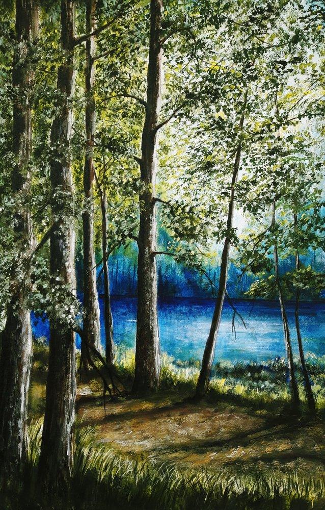 Lakeview Painting by Seby Augustine | ArtZolo.com