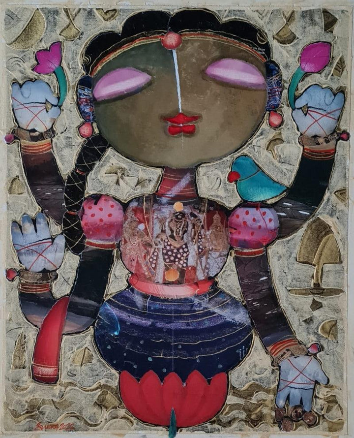 Lakshmi Painting by G Subramanian | ArtZolo.com