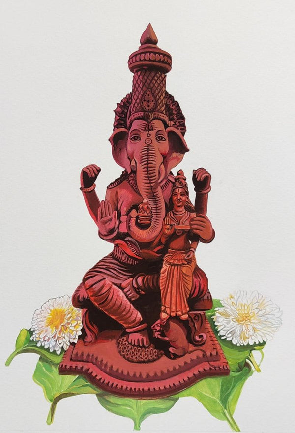 Lakshmi Ganapthi Painting by Shiva Prasad Reddy | ArtZolo.com