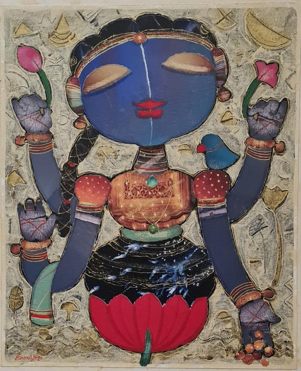 Lakshmi (Goddess) Painting by G Subramanian | ArtZolo.com