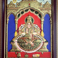 Religious tanjore traditional art titled 'Lakshmi Tanjore Painting', 18x14 inches, by artist VANI VIJAY on Plywood