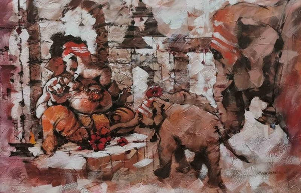 Lambodara Painting by Sandeep Chhatraband | ArtZolo.com