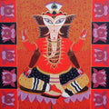 Religious acrylic painting titled 'Lambodara', 30x30 inches, by artist Bhaskar Lahiri on Canvas