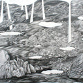 Landscape pencil drawing titled 'Landscape 1', 20x28 inches, by artist Appalachari Chalapaka on Paper