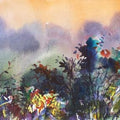 Nature watercolor painting titled 'Landscape 1', 10x29 inches, by artist Sadek Ahmed on Paper