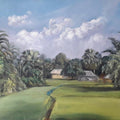 Landscape oil painting titled 'Landscape 2', 10x12 inches, by artist Pabitra Kundu on Canvas