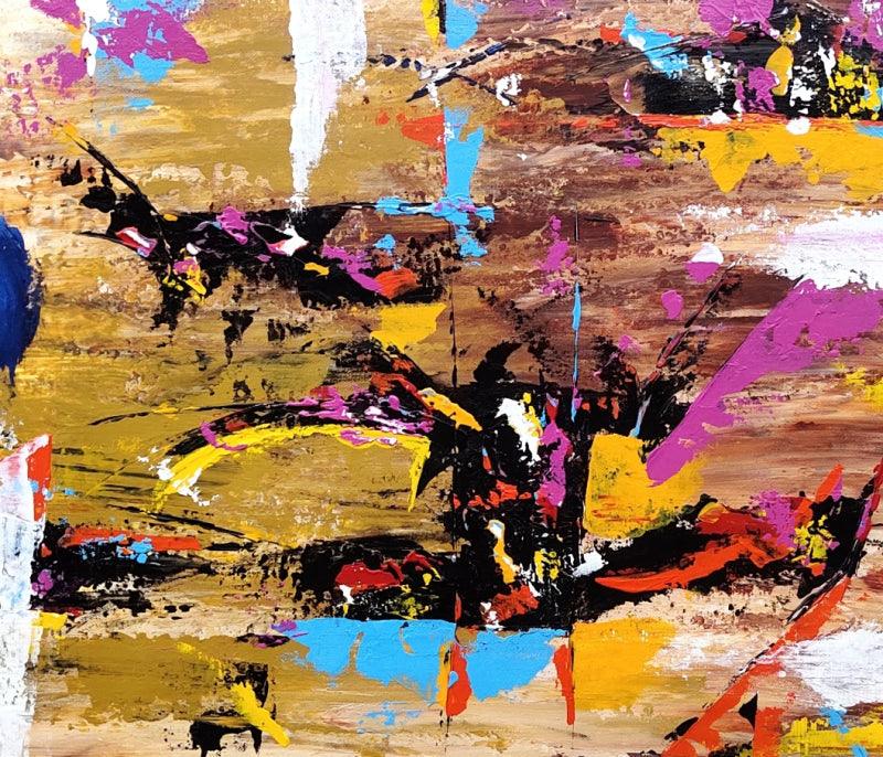 Abstract acrylic painting titled 'Landscape 2', 18x21 inches, by artist Rasid Pathan on Canvas