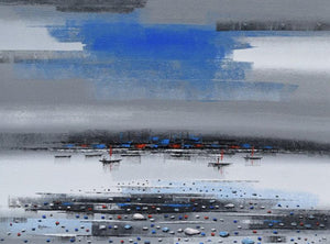 Landscape acrylic painting titled 'Landscape 2', 36x48 inches, by artist Reba Mandal on Canvas